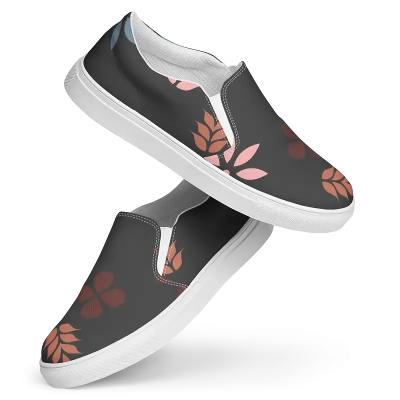 Floral Print Womens Canvas Slip on Shoes