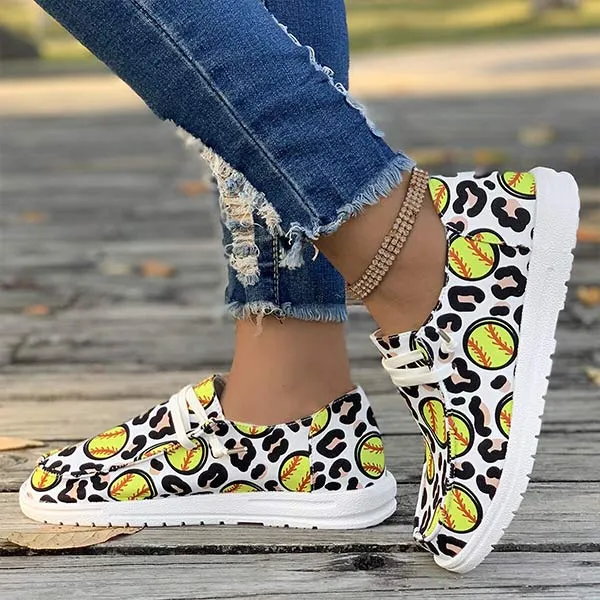 Women's Lace-Up Canvas Casual Flats 79547027C